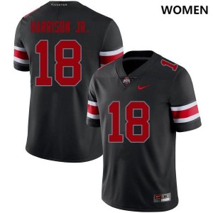 Womens OSU Buckeyes #18 Marvin Harrison Jr. Blackout Alumni Football Jersey 321859-965