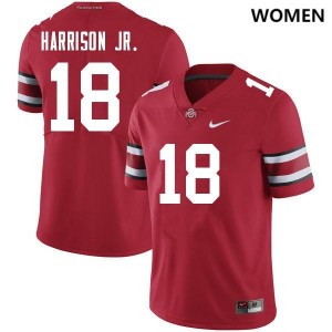 Women Buckeyes #18 Marvin Harrison Jr. Red College Jersey 965452-074