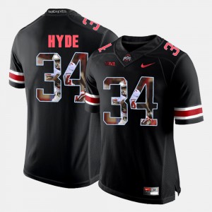 For Men Ohio State #34 CameCarlos Hyde Black Pictorial Fashion Jersey 268070-461