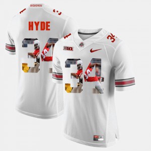 Mens OSU #34 CameCarlos Hyde White Pictorial Fashion Jersey 775620-115