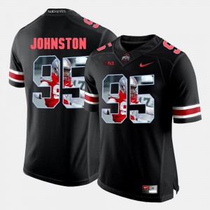 For Men's Ohio State Buckeyes #95 Cameron Johnston Black Pictorial Fashion Jersey 479875-762