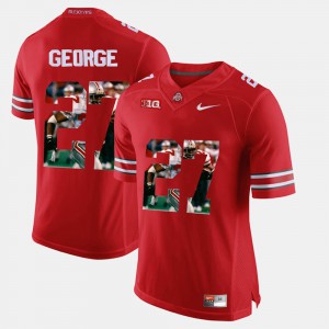 For Men's Ohio State Buckeyes #27 Eddie George Red Pictorial Fashion Jersey 912472-438