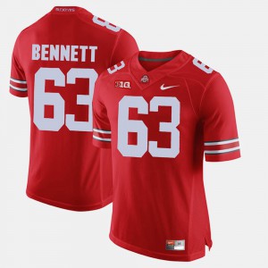Mens Ohio State #63 Michael Bennett Scarlet Alumni Football Game Jersey 126267-751