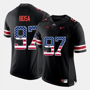 Mens Buckeyes #97 Nick Bosa Black US Flag Fashion Jersey 228520-591