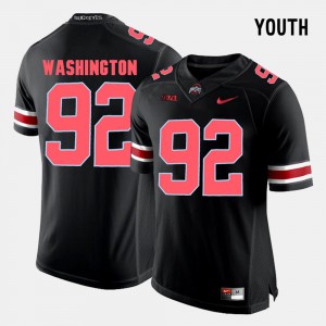 For Kids Buckeyes #92 Adolphus Washington Black College Football Jersey 329654-494