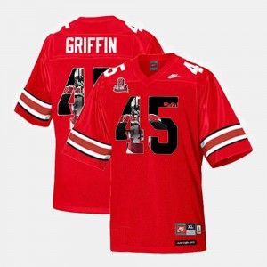 Men's OSU #45 Archie Griffin Scarlet Throwback Jersey 930065-671