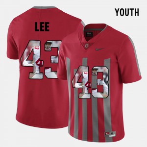 Youth Buckeye #43 Darron Lee Red Pictorial Fashion Jersey 237711-983