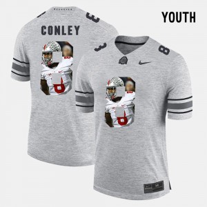 Youth Ohio State #8 Gareon Conley Gray Pictorital Gridiron Fashion Pictorial Gridiron Fashion Jersey 593730-631