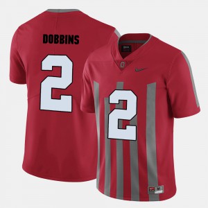 For Men's Ohio State #2 J.K. Dobbins Red College Football Jersey 516514-753