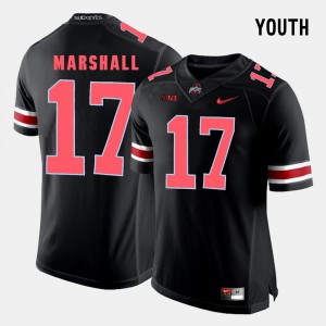 For Kids Ohio State Buckeye #17 Jalin Marshall Black College Football Jersey 975629-720