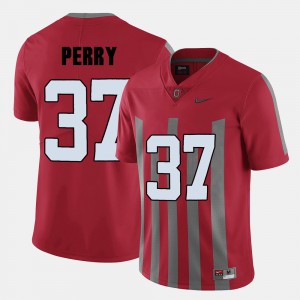 For Men Buckeye #37 Joshua Perry Red College Football Jersey 132546-676