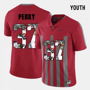 Kids Ohio State Buckeyes #37 Joshua Perry Red Pictorial Fashion Jersey 637905-659