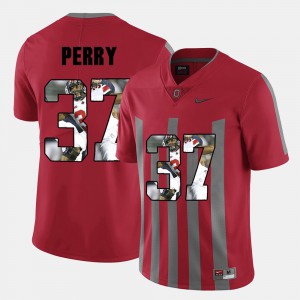 For Men Ohio State #37 Joshua Perry Red Pictorial Fashion Jersey 418735-484