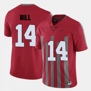 Men Ohio State #14 K.J. Hill Red College Football Jersey 216894-805