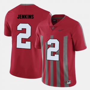 Mens Ohio State #2 Malcolm Jenkins Red College Football Jersey 280046-515