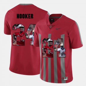 Men's Ohio State #24 Malik Hooker Red Pictorial Fashion Jersey 602842-509