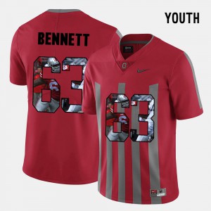 For Kids Ohio State #63 Michael Bennett Red Pictorial Fashion Jersey 510975-207
