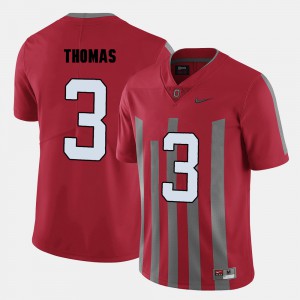 Mens Ohio State Buckeyes #3 Michael Thomas Red College Football Jersey 736381-631