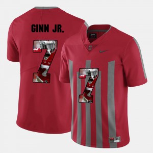 Men Ohio State Buckeye #7 Ted Ginn Jr. Red Pictorial Fashion Jersey 792461-211