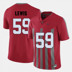 For Men Buckeyes #59 Tyquan Lewis Red College Football Jersey 528201-878